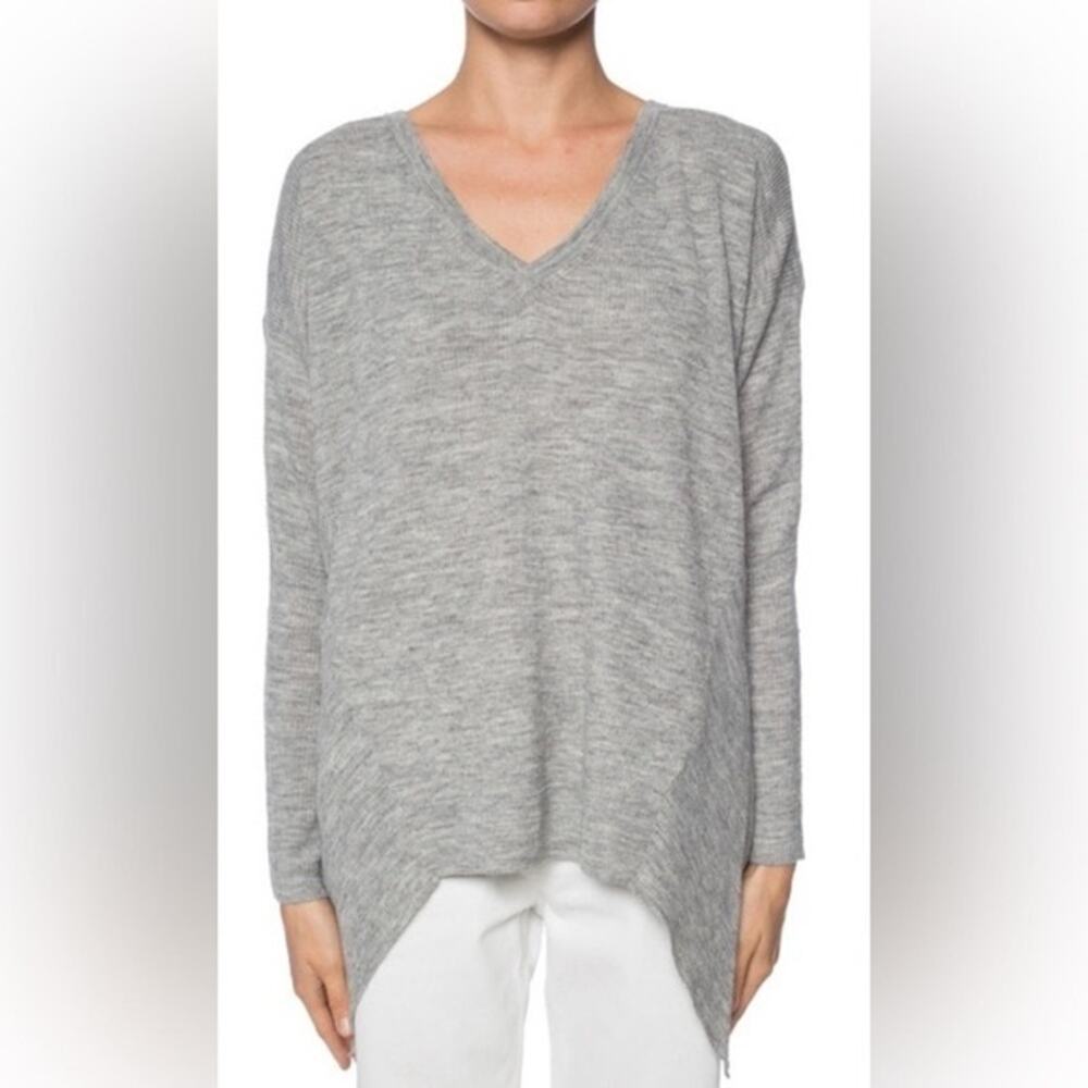 Allsaints Sweater Womens Size Small Kelsey V-Neck Alpaca Wool Knit Asymmetric